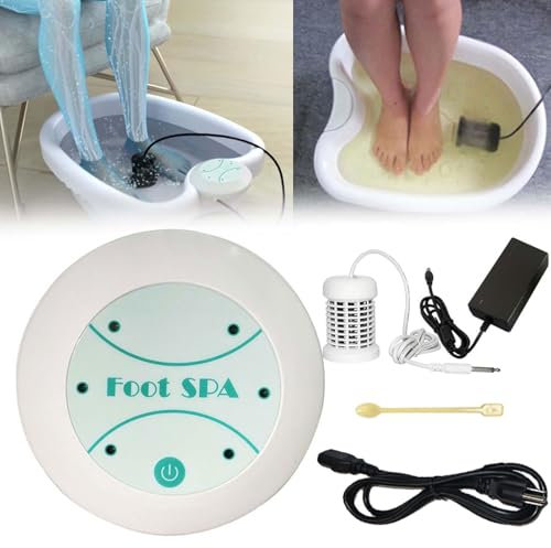 Ionisches Spa für die Füße zu Hause, Entgiftung und Reinigung, Spa für die Füße 2.0, Fußreflexzonenmassage Ionische Fußbadmaschine mit professionellem Badewannenbecken (Ohne Becken)(Weiß)