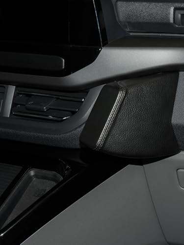 KUDA Handyhalterung passend für Ford Transit Custom/Tourneo Custom ab 2023/VW T7 Transporter/Caravelle ab 2025 - Telefonkonsole für Smartphones, Handy, Navi und mehr - Kunstlederkonsole, schwarz, 4695