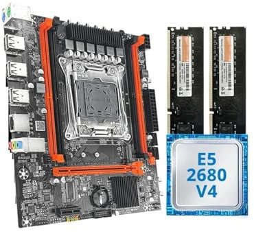 Kit scheda madre da gioco X99 con XeoEE5 2680 V4 e DDR4 8Gx2 2133MHz Dual Channel ECC RA-M M.2 NVME for PC desktop(Motherboard+CPU+RAM)
