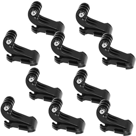 SECFOU 10pcs J-hooks Buckle Mount for Action Cameras Lightweight and Easy Setup Compatible with Multiple Brands Includes Phone Clamp for Dual Mounting for Sports and Outdoor Filming