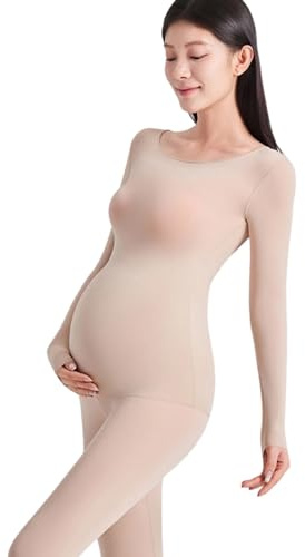 Hangsu Ensemble de sous-vêtements thermiques extensibles et chauds pour femmes enceintes avec tissu respirant et vêtements thermiques confortables à séchage rapide