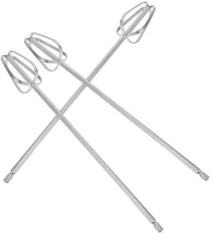 Mikikit Ersatzrührbesen Silberfarben aus Edelstahl 3 Stück Verlängertes Design Robust für Teig und Soßenmischung für Handmixer und Bohrmaschine