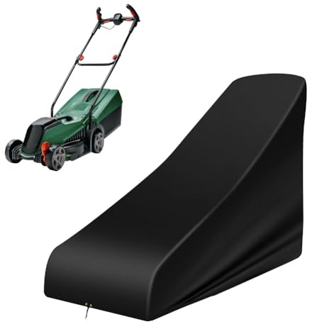 Aoreun Rasenmäher Abdeckung Wetterfest, Universal Rasenmäher Abdeckhaube 140 x 56 x 103 cm, Schubmäher-Abdeckung mit verstellbarem Kordelzug für Rasentraktor Abdeckplane