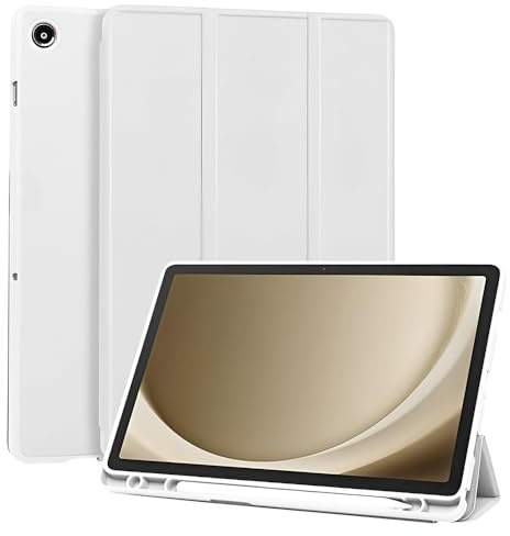 Techsuit für Samsung Galaxy Tab A11 Plus und A9 Plus Hülle mit Stifthalter, Dreifach Ständer, Schlankes Design, Anti Fingerabdruck, Präzise Aussparungen, Flex Trifold Series, Grau