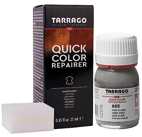 Tarrago | Quick Color 25 ml | Tinte Reparador para Cuero (Gris Claro 655)