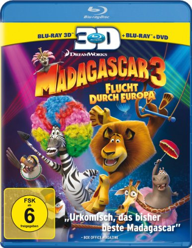 Madagascar 3: Flucht durch Europa [+ DVD, Blu-ray 3D] [Blu-ray]
