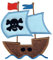 PatchMommy Piratenschiff Patch Aufnäher Applikation zum Aufbügeln Bügelbild - für Kleidung Jeans Jacken Kinder Baby