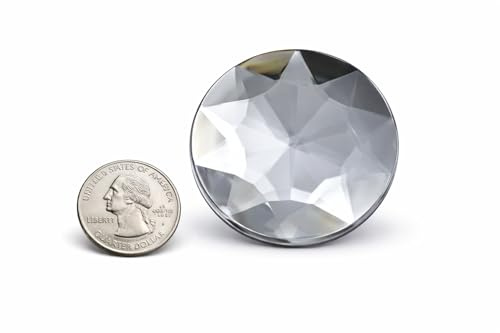 Allstarco 50mm (2) Large Crystal Clear Round Flatback Acrylic Gems, 4 PCS | Flat Back Rhinestones, lightweight design, vivid color and sparkle for costumes, cosplay, displays, cards and DIY crafts