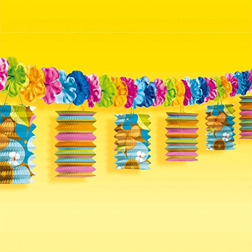 NET TOYS Girlande Totally Tiki 370 cm Hawaii Party Deko Karibik Dekoration Geburtstagsdeko Mottoparty