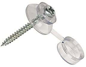 Bulk Hardware BH02183 Vis de toiture avec embout et rondelle en Plastique transparent, Set de 10 Pièces