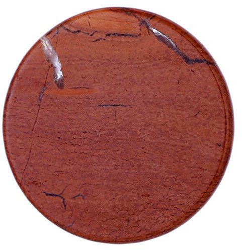 Morella Damen Coin 33 mm Edelstein roter Jaspis Chakren Scheibe Halsketten-Anhänger und zur Stärkung