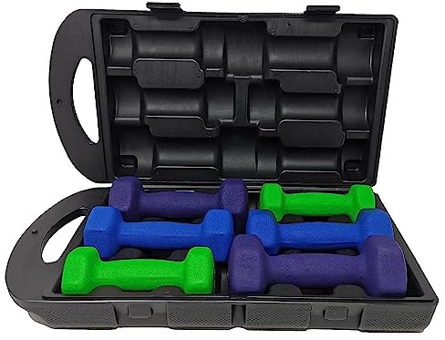 Kemket Neoprene Hand Dumbbell Weight Set 10kg With Carry Case