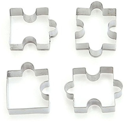 Brussels08 Lot de 4 Emporte-pièces en Acier Inoxydable en Forme de Puzzle pour Gâteaux Fondants