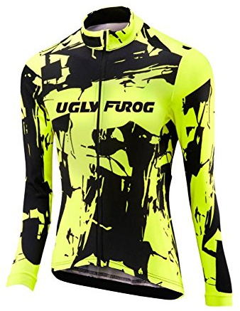 UGLY FROG Damen Neue Winter Jersey Thermisches Fahrradtrikot Vlies Thermo Langarm Shirt Women Breathable Radfahren Fahrrad Lange Hülsen Fahrrad Hemd Frauen Langarm Fahrradbekleidung…