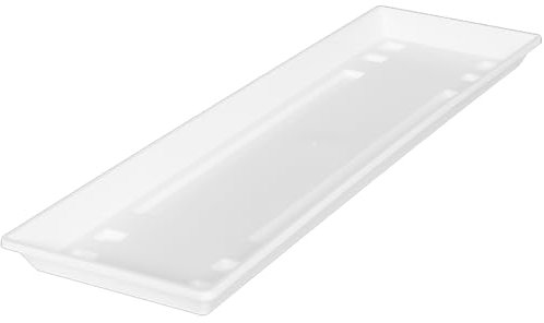 meindekoartikel Blumenkasten Untersetzer Standard aus Kunststoff - Verschiedene Größen und Farben (Breite ca. 50 cm, Weiss)