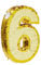 Juvale Small Number 6 Goldfolie Pinata, Zubehör für die sechste Geburtstagsfeier, 40 x 27,3 x 7,6 cm