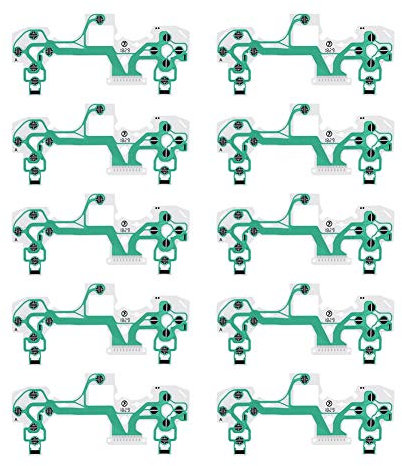 Bewinner 10er Pack Grüne Tastatur Leitfähiger Film Ersatzteile für Controller, PS4, ABS, Fleckenbeständig