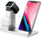 iMoebel 3-in-1 Wireless Ladeständer Aluminium Ladegerät, Qi 15W Kabellos Ladestation Schnellladedock für Apple Watch, AirPods Pro, iPhone 11 Pro Max XR XS 8 Plus und Samsung Galaxy Note Silber
