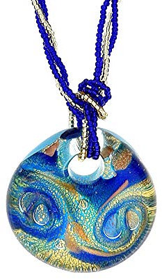Venetiaurum - Collier pour Femme avec médaille en Verre de Murano Original et Argent 925 - Bijou certifié Made In Italy