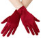 EORUBE 1920s Handschuhe für Damen Handgelenklange Kurze Satin Handschuhe Party Kostüm (Rot)