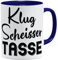 OM3® witzige Klugscheisser Tasse für alle Besserwisser | Keramik Becher | 11oz 325ml | Beidseitig Bedruckt | Dunkelblau