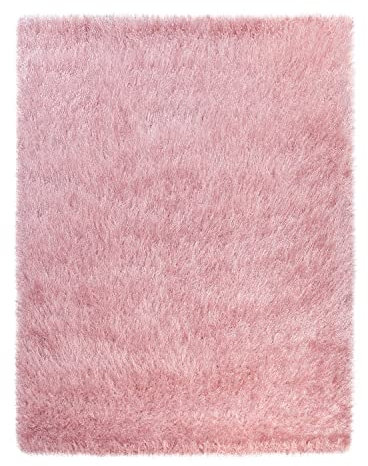 TT Home Wohnzimmer Teppich Hochflor Langflor Schlafzimmer Modern Plüschig Unifarben, Farbe: Rosa 5, Größe:80x150 cm