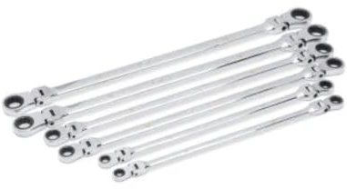 GEARWRENCH 6 Piece 90T GearBox Double Flex mm Ratcheting Wrench Set | 86830