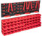vidaXL 136 Piece Storage Bin Kit with Wall Panels - Red/Black Plastic for Garage, Workshop, Craftroom Organization - Stackable and Customizable