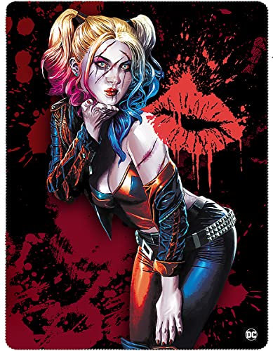 DC Comics - Harley Quinn - Kiss - Fleecedecke mit doppelseitigem Druck - L