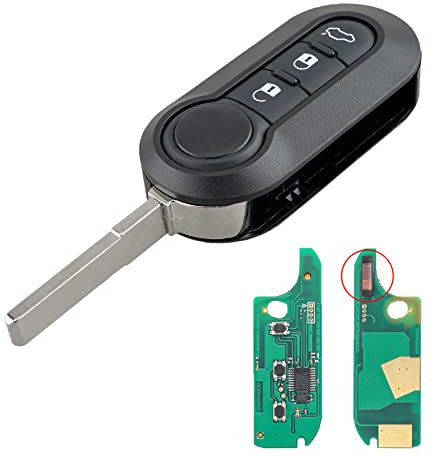 Heart Horse 3 Tasten Auto Fernbedienung Schlüssel mit 433Mhz ID46-PCF7946 Chip und Batterie für FIAT 500 L Grande Punto Evo Panda Bravo Stilo Lancia Y Autoschlüssel Gehäuse mit Klinge -Delphi System