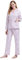GLOBAL Femme Pyjama Flanelle Manches Long |Ensembles de Pyjama Coton |Chemises de Nuit Bouton | Chaleureux Vêtements de Nuit Confortable |Fleur Rose Fantaisie M