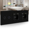 BSEED Interrupteur tactile avec prise USB (max. 2,1 A) - Interrupteur mural 2 voies avec double prise - Interrupteur à écran tactile avec cadre en verre - 228 mm - Noir 500 W
