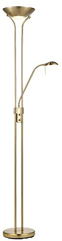 Home Sweet Home Moderner Gold LED-Stehleuchte | 50/50/180cm | Retro Stehlampe Dimmbar Mit Leselampe | Inkl. R7s+G9 Lichtquelle | Warmweiß | Deckenfluter Für Wohnzimmer, Schlafzimmer