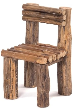 DESIGN DELIGHTS BLUMENHOCKER Bloom | Teakholz 50x29x29 cm (HxBxT) | Kleiner Pflanzenhocker, Teak Beistellhocker, Deko Holz Stuhl, Blumenbank