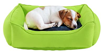 CHILIMILII Dog Sofa Bed- Washable Orthopedic Bed – Calming, Anti-Anxiety Orthopaedic Super Soft or with Cosy Sides- Warming Pet for Small,Medium,Large Dogs (medium, Lime green)