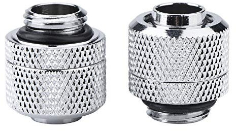 Wasserkühlung Pc, Water Cooling Fitting, 16 10 Soft Tube Comp 2 Stück 2'' G1/4 Gewinde Flexibler Rohrverbinder Schlauchverbinder Messing Zwei-Touch-Fitting für PC-Wasserkühlung (Silber)