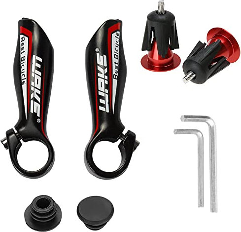 CYSKY 1 Paar Fahrrad Lenkerhörnchen 22,2mm und Fahrrad Lenkerendstopfen, passend für MTB, BMX, Mountainbike, Rennrad Teile (Rot)