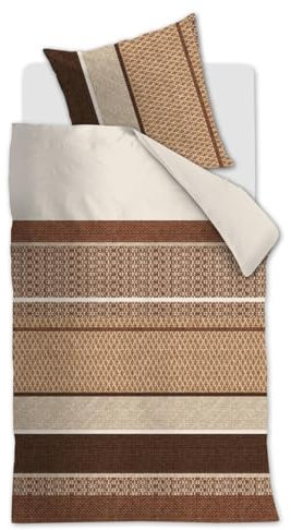 Beddinghouse Bettwäsche-Ganitur Benthe Farbe Terrakotta Größe 155x220+80x80 Gestreift Stripes Streifen