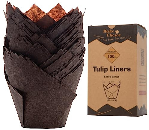 Muffinform Papier 6cm,100 Stück xxl Muffinform Papier Tulpen,Braun