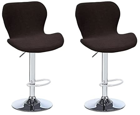 Levoberg Barhocker, gebogen, dehnbar, Bezug für Barstuhl mit elastischer Rückenlehne, Bezug für hohen Hocker, Küche, Café, 2 Stück