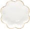 Porcelain Serving Dish,Ceramics Flower Relish Tray with Metallic Rim,Serving Bowls for Wedding,Party Perfect for Small Cereal, Pasta, Salad, Candy and Snacks White 6.6 inch, Gold,White (Big)