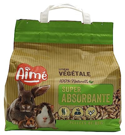 Amato | Lettiera per piccoli animali PROP'Nature 5L | Lettiera biodegradabile e super assorbente a pellet di legno | Lettiera coniglio, porcellino d'India, criceto, topi, cavia | Fino a 3 settimane di