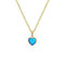 AMDXD Gold Au750 Halskette für Frauen, Klassiker Anhänger mit Labor Erstellt Opal Blau Herz, 18K Gold Damen Halskette Modeschmuck Diamant Echte Goldschmuck, Gold, 45cm