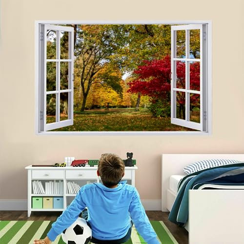 Kuletkear Autocollants De Décoration Murale 3D, Arbre Autocollants De Sol En Vinyle Imperméables Amovibles Art, Smashed Stickers Muraux Pour Maison Décoration Murale 90x60cm