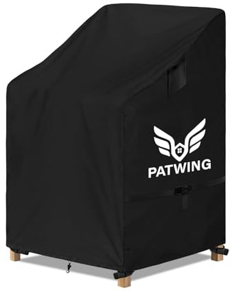 PATWING Housse Chaise Jardin, 600D Oxford Imperméable Housse pour Fauteuil, Coupe-Vent, Anti-UV avec Grilles D'aération Housse de Protection, pour Fauteuil Empilables (70x70x85/125cm)