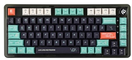 EPOMAKER x LEOBOG K81 Wireless Mechanical Gaming Keyboard with Knob, 75% Thocky Gasket, Hot Swappable and Programmable, RGB Backlight, PBT Keycap (Transparent Star Travel, Ice Crystal Linear Switch)