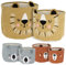 Murago - 2er Set Löwe Beige Aufbewahrungskorb Wäschekorb Beutel Sack Tasche für Spielzeug Kinderzimmer Korb faltbar Wäschesack Aufbewahrungsbeutel Truhe Kiste rund Beige - Löwe