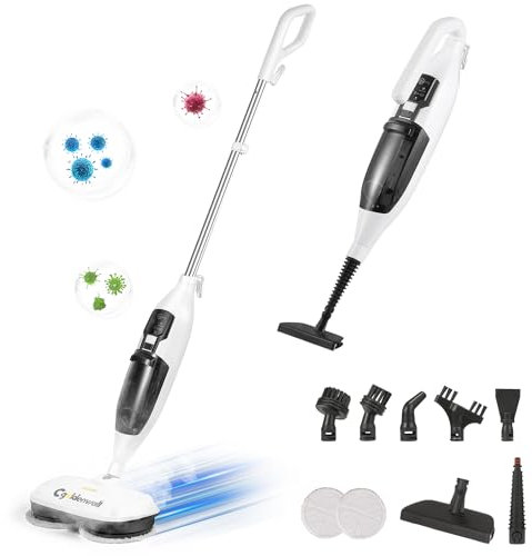 CGOLDENEWALL Mopa a Vapor Trapeador a Vapor, 550ml Depósito de Agua, Apto para Pisos Duros, Cocinas, Alfombras, Ventanas, Baños, Elimina Bacterias