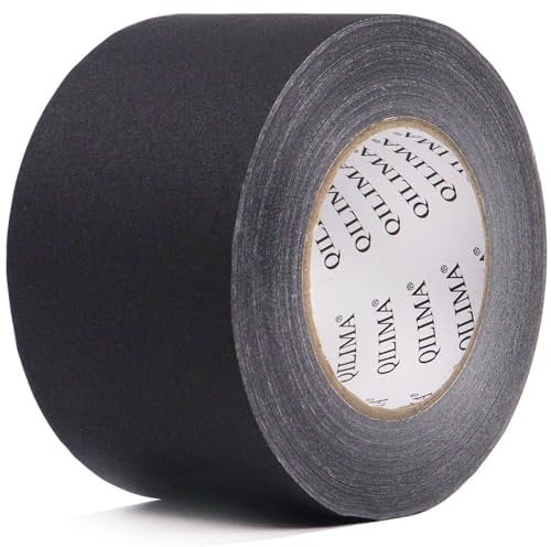 QILIMA Gaff Tape Noir Ruban adhésif en tissu mat 75MM X 55M