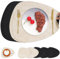 Chitomars Tischsets Kunstleder und Untersetzer, Tischsets Abwaschbar Doppelseitigen rutschfest Platzsets Rund Lederoptik Platzdeckchen Teller Untersetzer (6er Set, Cremeweiß Schwarz)